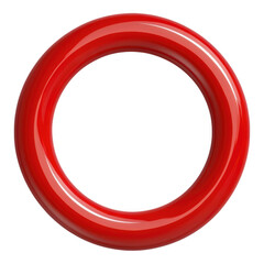Vibrant red circle symbol on a white background, suitable for design and creative projects.