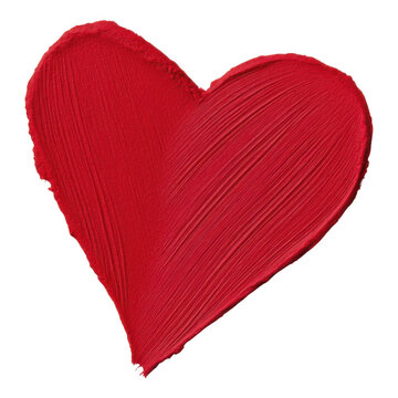 Naklejki Vibrant red heart painted with bold brush strokes, symbolizing love and passion, expressive artistic design.