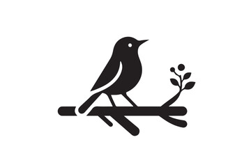 forest bird icon silhouette illustration with white background.