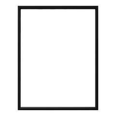 Minimalistic black picture frame on a white background, perfect for showcasing art and photography.
