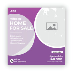 Fototapeta premium House Real estate social media post design template