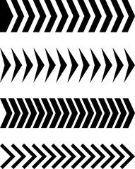 Sideways set. Linear signs collection. Arrow Design. Arrow Linear Fast Moving Signs Sideways Set. Design elements for your web, app, presentations, etc. Striped direction. Vector illustration.