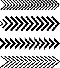 Sideways set. Linear signs collection. Arrow Design. Arrow Linear Fast Moving Signs Sideways Set. Design elements for your web, app, presentations, etc. Striped direction. Vector illustration.