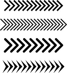 Sideways set. Linear signs collection. Arrow Design. Arrow Linear Fast Moving Signs Sideways Set. Design elements for your web, app, presentations, etc. Striped direction. Vector illustration.