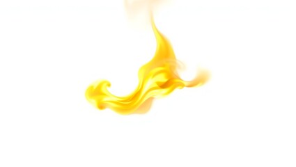 Golden fire flames rising upwards on white background