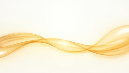 Golden abstract wave flowing on white background
