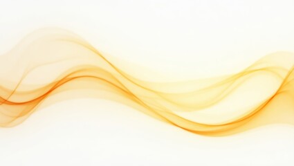 Abstract orange wave flowing on white background
