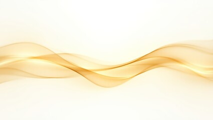 Abstract gold waves flowing on white background