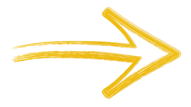 : Thin Yellow Hand-Drawn Arrow Underline PNG