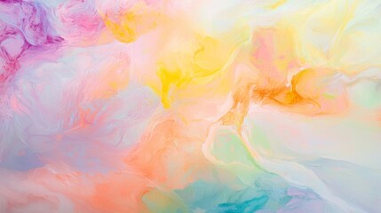 Obraz premium Pastel colors blend and swirl together, creating a mesmerizing abstract design with delicate patterns and textures, perfect for backgrounds and artistic projects