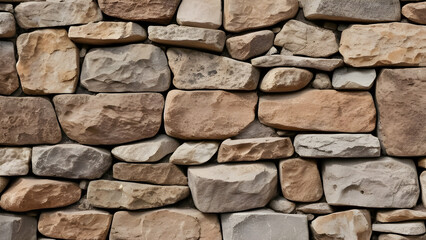 Fototapeta premium Stone walls. The texture of the stone is light brown. Rock grunge background. Rocky texture background with copy space for design. Web banners. Width. Panorama. 