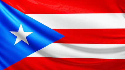 Puerto rico flag picture, close-up shot of puertorican nation flag, america, animated flag background photo, 3D photo of a flag, national symbol of american country, patriotism, full screen