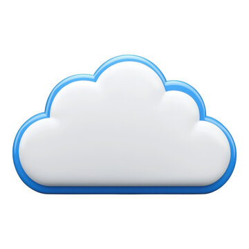 3D rendered cloud icon symbolizing modern cloud computing and data storage solutions, featuring a clean white design.