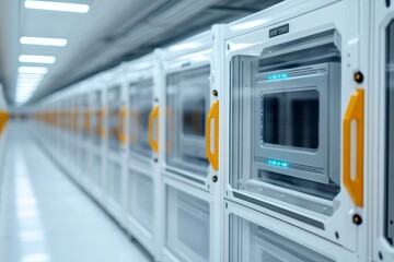 Fototapeta premium Clean environment perspectives innovative industrial storage solutions for high-tech facilities