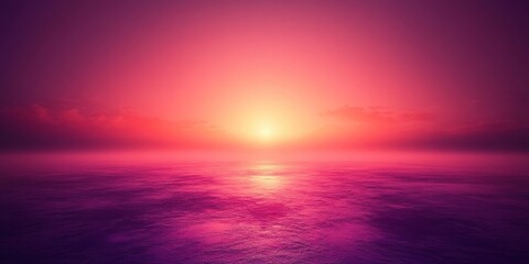 Fototapeta premium Vibrant Pink Sunset over Calm Ocean Serene Seascape