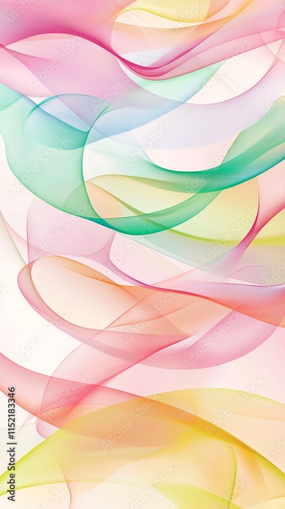 Poster colorful abstract waves are creating a harmonious and flowing design, perfect for backgrounds and ad