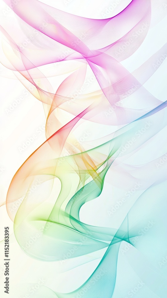 Poster intertwined, flowing lines in a spectrum of colors create a dynamic and visually captivating abstrac