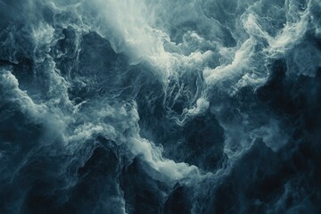 Abstract swirling cloudscape deep teal hues
