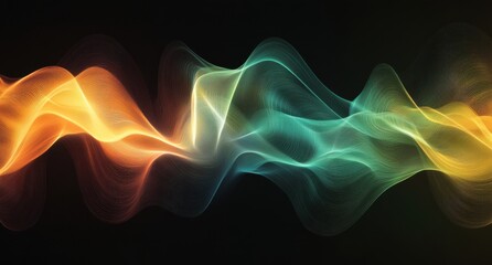 Obraz premium Vibrant waves of color flow seamlessly, showcasing an abstract design that captures attention with its minimalistic aesthetic and smooth transitions