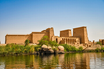 Temple of Philae seen from the River Nile 