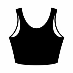 Black Crop Top Silhouette Vector