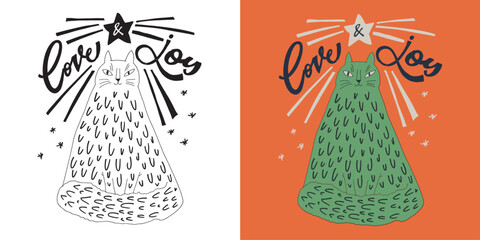 100% vector hand drawn doodle file. Beautiful hand drawn lettering quote about winter holidays. Lettering for t-shirt design, mug print, bag print, clothes fashion. 