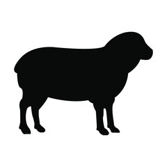Silhouette Sheep vector art illustration