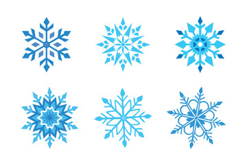 set of snowflakes