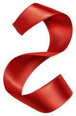 Red satin ribbon swirl