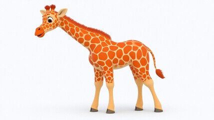 Fototapeta premium Cute cartoon giraffe isolated on white background.