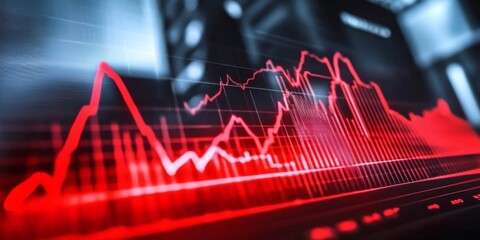 Fototapeta premium Exploring how reduced interest rates influence diverse economic sectors through graphical depiction.