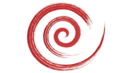 Thin Hand-Drawn Red Circular Swirl PNG