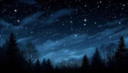 Naklejka premium A breathtaking night sky adorned with countless stars, showcasing the beauty of the cosmos.