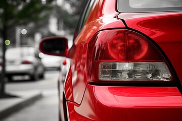 Enhancing monochrome imagery with a vibrant red tint on the brake light for eye catching accents