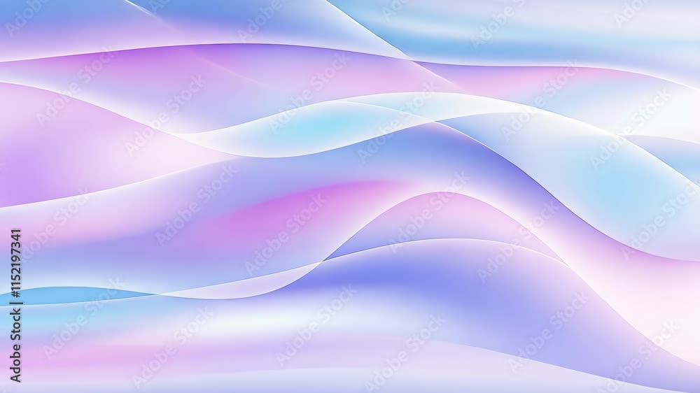 Poster purple and light blue pastel gradient curves in a fluid motion. dynamic liquid shapes with neon geom