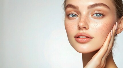 Transformation of Woman's Face from Acne to Clear Skin