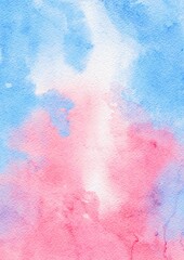Fototapeta premium Watercolor texture, watercolor blue and pink background 
