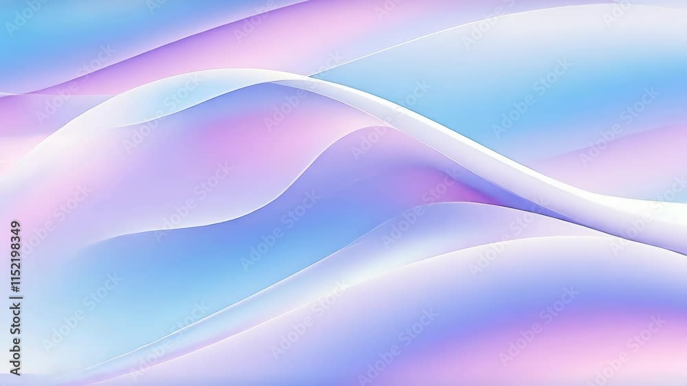 Aufkleber purple and light blue pastel gradient curves in a fluid motion. dynamic liquid shapes with neon geom