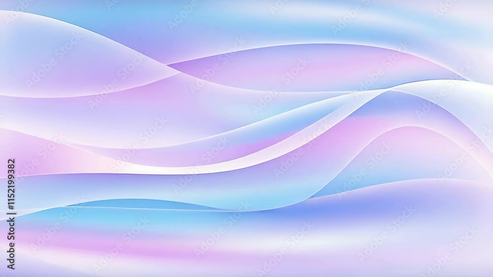 Aufkleber purple and light blue pastel gradient curves in a fluid motion. dynamic liquid shapes with neon geom