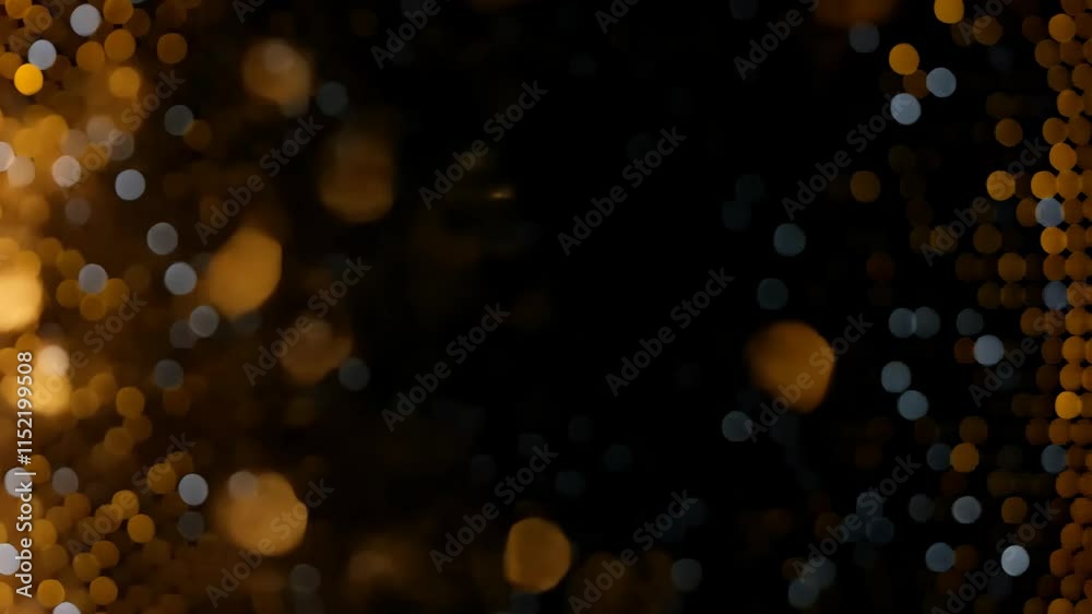 Poster mesmerizing golden light trails swirl against a black backdrop. sparkling particles evoke elegance a