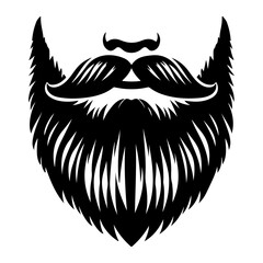 Stylish Man's Hair and Beard Silhouette for Design or Print