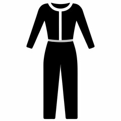 Black Jumpsuit Silhouette Vector Illustration