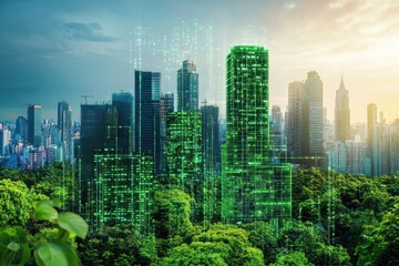 Green Cityscape Sustainable Urban Development Eco Friendly Buildings