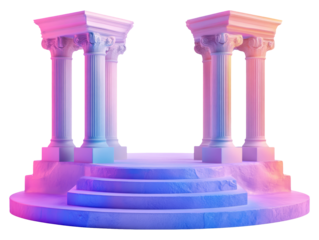 3D Plasticine Podium with Surround Sound Effect on Transparent Background