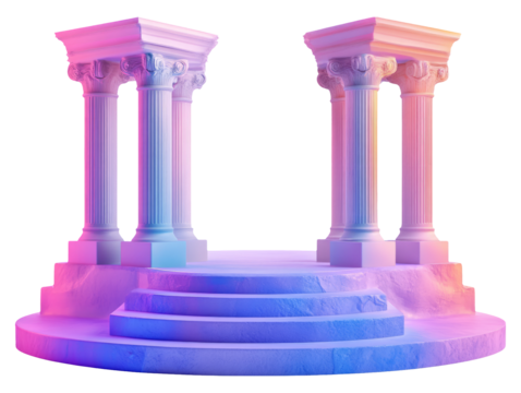 3D Plasticine Podium with Surround Sound Effect on Transparent Background