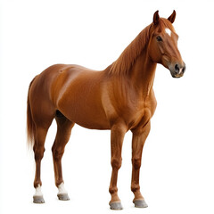 Obraz premium brown horse isolated on white background
