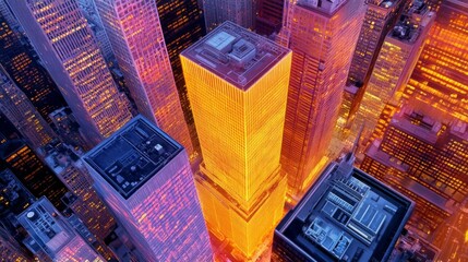 Obraz premium Vibrant Urban Scene with Colorful Time Lapse Effect