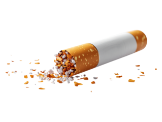 Realistic Tobacco Cigarette on Transparent Background for Awareness