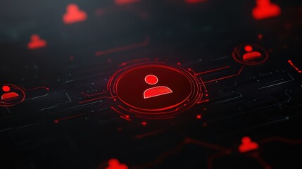 Vibrant red heart on black background, symbol of love and passion 