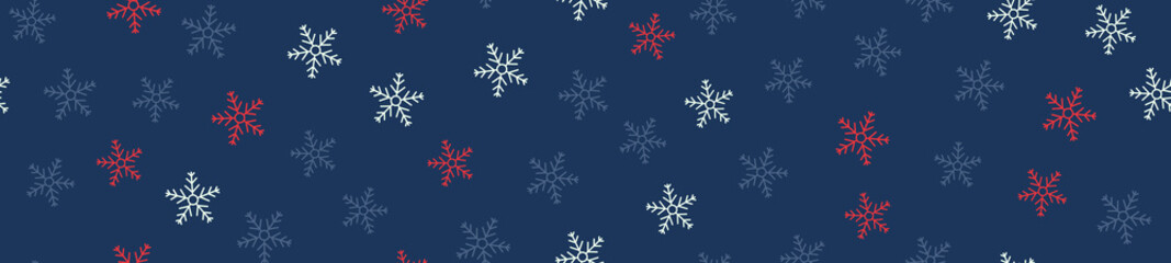 Winter seamless pattern with snowflakes